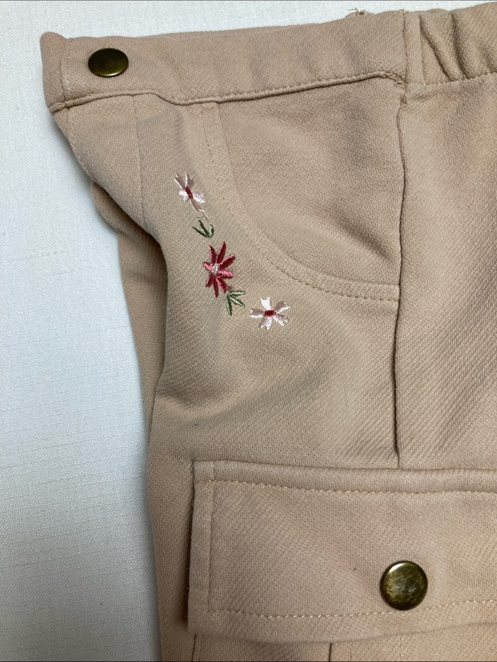 Little Lass Pink Jacket and Tan Floral Cargo Pants Girls Matching Set - Picture 4 of 8